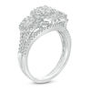 Thumbnail Image 2 of 1 CT. T.W. Composite Diamond Three Stone Frame Bridal Set in 10K White Gold