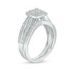 Thumbnail Image 3 of 1/4 CT. T.W. Composite Diamond Square Frame Vintage-Style Bridal Set in Sterling Silver