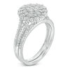 Thumbnail Image 2 of 1/4 CT. T.W. Composite Diamond Flower Bridal Set in Sterling Silver