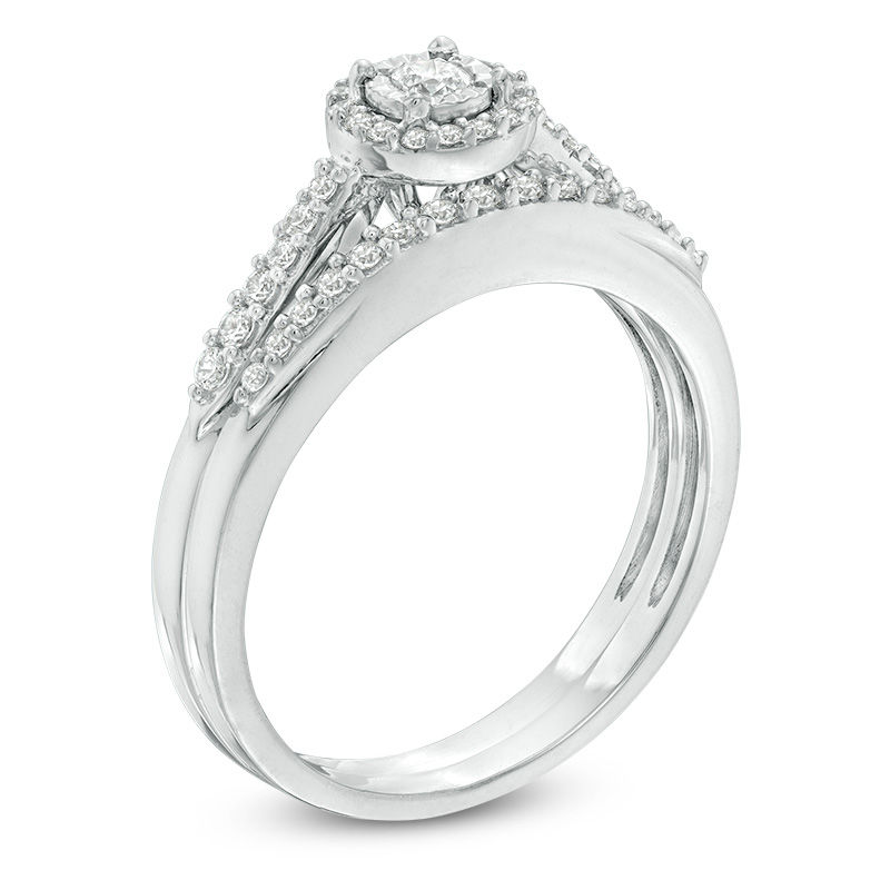 Main Image 2 of 1/3 CT. T.W. Diamond Frame Bridal Set in 10K White Gold