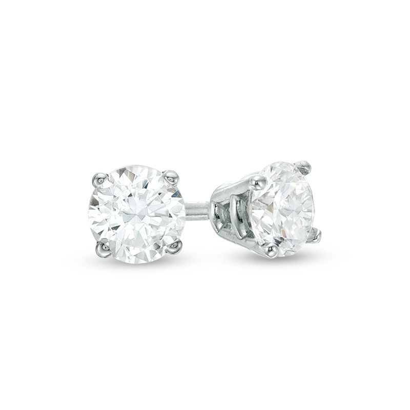 Main Image 1 of 1/4 CT. T.W. Diamond Solitaire Stud Earrings in 10K White Gold