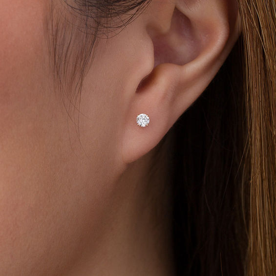 1/4 CT. T.w. Diamond Solitaire Stud Earrings in 10K Rose Gold