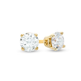 Diamond Studs Earrings Zales T W Diamond Solitaire Stud Earrings In 10k Gold
