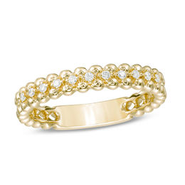 1/15 CT. T.W. Diamond Beaded Anniversary Band in 10K Gold