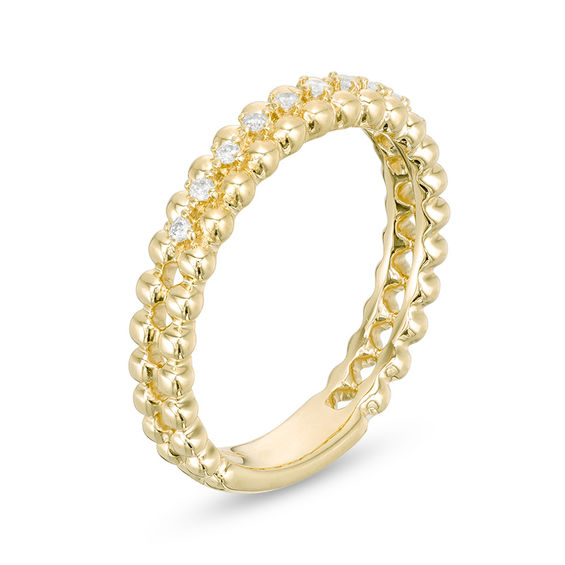 1/15 CT. T.w. Diamond Beaded Anniversary Band in 10K Gold