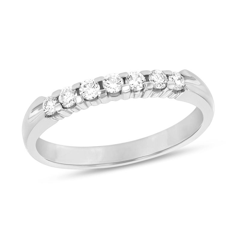 Main Image 1 of 1/4 CT. T.W. Diamond Seven Stone Anniversary Band in 14K White Gold
