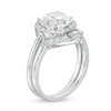 Thumbnail Image 2 of 8.0mm Lab-Created White Sapphire Frame Bridal Set in Sterling Silver