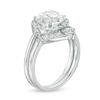 Thumbnail Image 1 of 8.0mm Lab-Created White Sapphire Frame Bridal Set in Sterling Silver