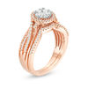 Thumbnail Image 3 of 3/8 CT. T.W. Composite Diamond Crossover Shank Bridal Set in 10K Rose Gold