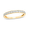 Thumbnail Image 1 of 1/8 CT. T.W. Baguette and Round Diamond Two Stone Alternating Stackable Band in 10K Gold