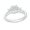 Thumbnail Image 3 of 1 CT. T.W. Certified Emerald-Cut Diamond Frame Past Present Future® Engagement Ring in 14K White Gold (I/I1)