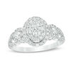Thumbnail Image 1 of 3/4 CT. T.W. Diamond Composite Oval Frame Engagement Ring in 14K White Gold