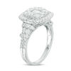 Thumbnail Image 2 of 2 CT. T.W. Diamond Double Cushion Frame Collar Engagement Ring in 14K White Gold