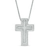 Thumbnail Image 0 of Convertibilities 1/3 CT. T.W. Diamond Cross Three-in-One Pendant in Sterling Silver