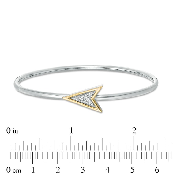 Convertibilities 1/15 CT. T.w. Diamond Arrow Flex Two-in-One Bangle in Sterling Silver and 10K Gold