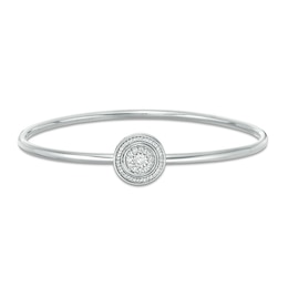 Convertibilities 1/5 CT. T.W. Diamond Circle Frame Flex Two-in-One Bangle in Sterling Silver