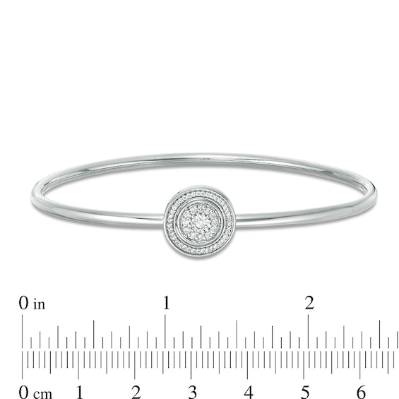 Convertibilities 1/5 CT. T.w. Diamond Circle Frame Flex Two-in-One Bangle in Sterling Silver