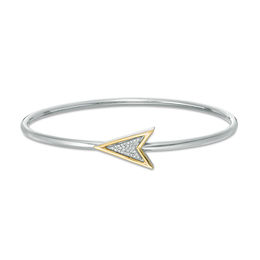 Convertibilities 1/15 CT. T.W. Diamond Arrow Flex Two-in-One Bangle in Sterling Silver and 10K Gold