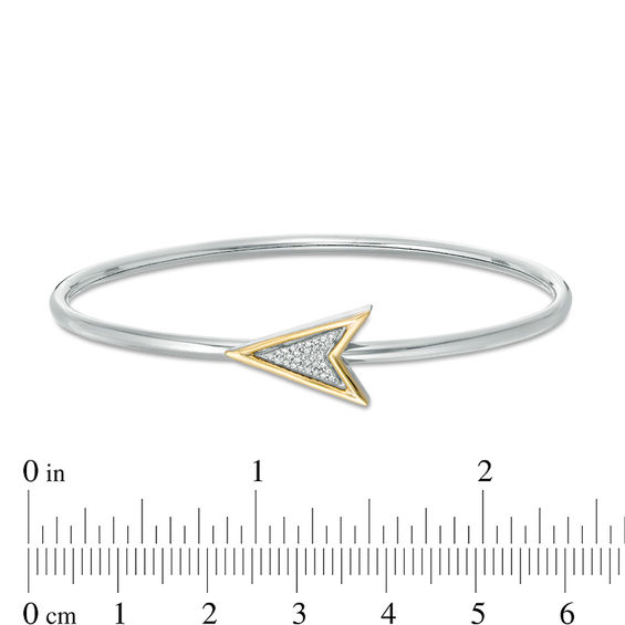 Convertibilities 1/15 CT. T.w. Diamond Arrow Flex Two-in-One Bangle in Sterling Silver and 10K Gold