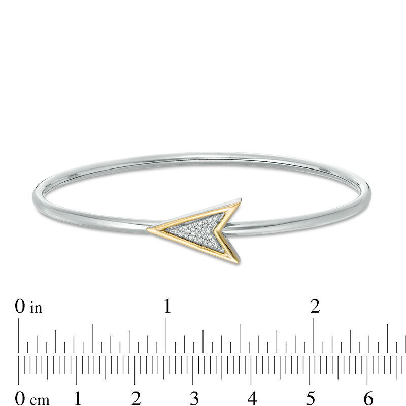 Convertibilities 1/15 CT. T.W. Diamond Arrow Flex Two-in-One Bangle in Sterling Silver and 10K Gold