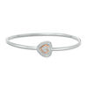 Thumbnail Image 0 of Convertibilities 1/10 CT. T.W. Diamond Heart Frame Flex Two-in-One Bangle in Sterling Silver and 10K Rose Gold