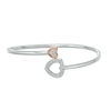 Thumbnail Image 1 of Convertibilities 1/10 CT. T.W. Diamond Heart Frame Flex Two-in-One Bangle in Sterling Silver and 10K Rose Gold