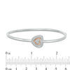 Thumbnail Image 2 of Convertibilities 1/10 CT. T.W. Diamond Heart Frame Flex Two-in-One Bangle in Sterling Silver and 10K Rose Gold