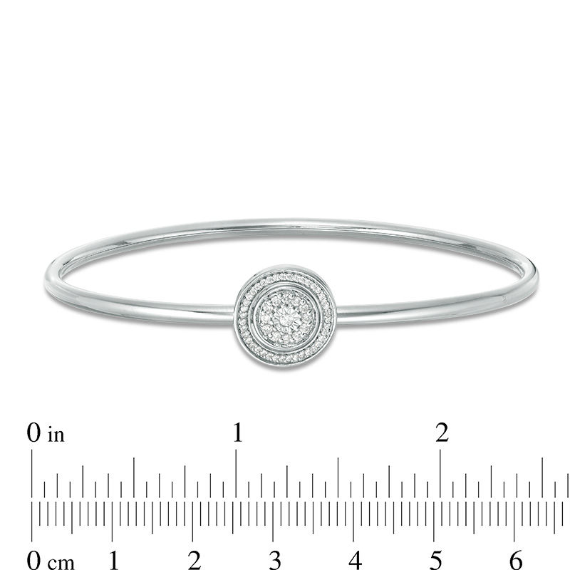 Convertibilities 1/5 CT. T.W. Diamond Circle Frame Flex Two-in-One Bangle in Sterling Silver