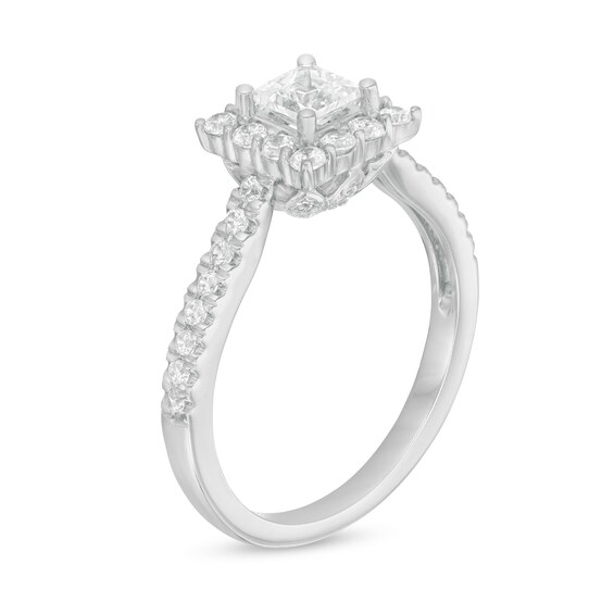 Love's Destiny by Zales 1 CT. T.w. Certified Princess-Cut Diamond Frame Engagement Ring in 14K White Gold (I/Si2)
