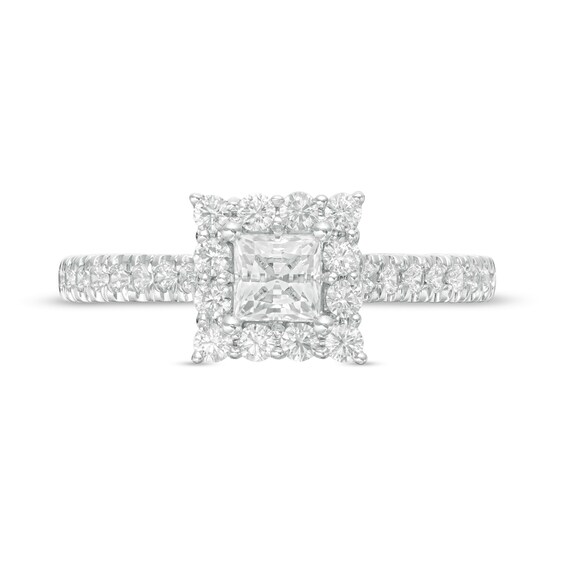 Love's Destiny by Zales 1 CT. T.w. Certified Princess-Cut Diamond Frame Engagement Ring in 14K White Gold (I/Si2)