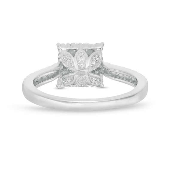 Love's Destiny by Zales 1 CT. T.w. Certified Princess-Cut Diamond Frame Engagement Ring in 14K White Gold (I/Si2)
