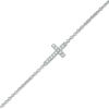 Thumbnail Image 0 of 1/20 CT. T.W. Diamond Sideways Cross Bracelet in Sterling Silver