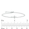Thumbnail Image 3 of 1/20 CT. T.W. Diamond Sideways Cross Bracelet in Sterling Silver