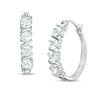 Thumbnail Image 1 of Lab-Created White Sapphire S-Wave Hoop Earrings in Sterling Silver