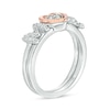 Thumbnail Image 2 of Convertibilities 1/6 CT. T.W. Diamond Heart "MOM" Three-in-One Ring in Sterling Silver and 10K Rose Gold