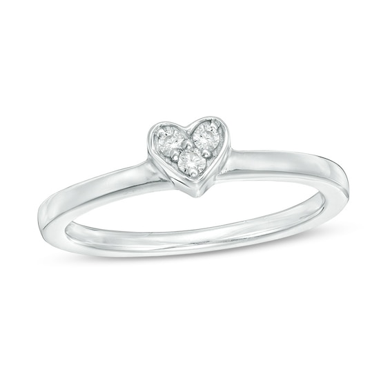 Convertibilities 1/6 CT. T.w. Diamond Heart Mom Three-in-One Ring in Sterling Silver and 10K Rose Gold