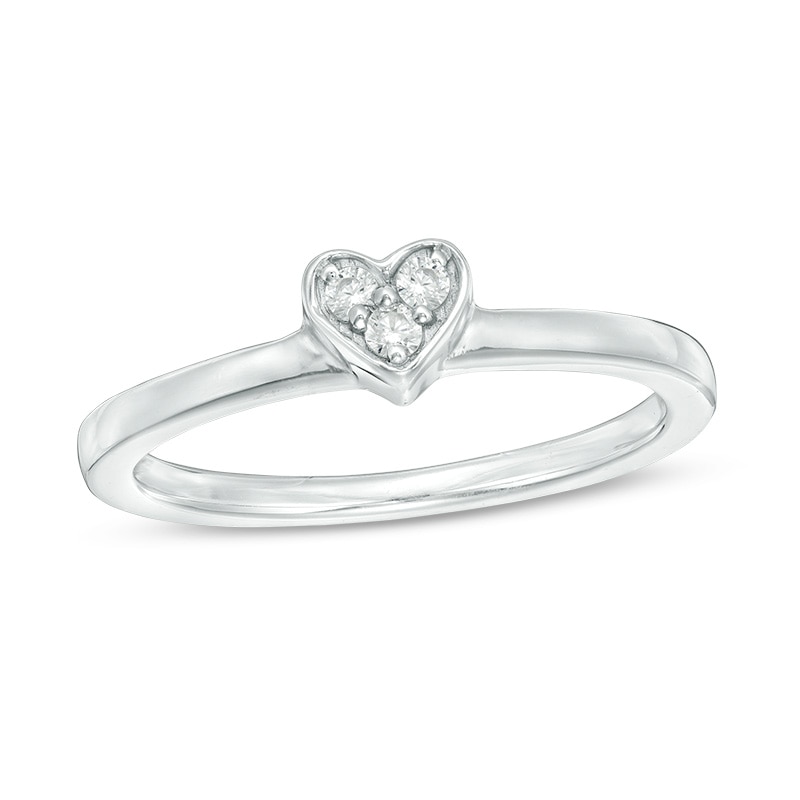 Main Image 4 of Convertibilities 1/6 CT. T.W. Diamond Heart "MOM" Three-in-One Ring in Sterling Silver and 10K Rose Gold
