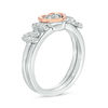 Thumbnail Image 1 of Convertibilities 1/6 CT. T.W. Diamond Heart "MOM" Three-in-One Ring in Sterling Silver and 10K Rose Gold