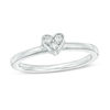Thumbnail Image 3 of Convertibilities 1/6 CT. T.W. Diamond Heart "MOM" Three-in-One Ring in Sterling Silver and 10K Rose Gold
