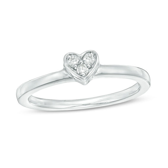 Convertibilities 1/6 CT. T.w. Diamond Heart Mom Three-in-One Ring in Sterling Silver and 10K Rose Gold