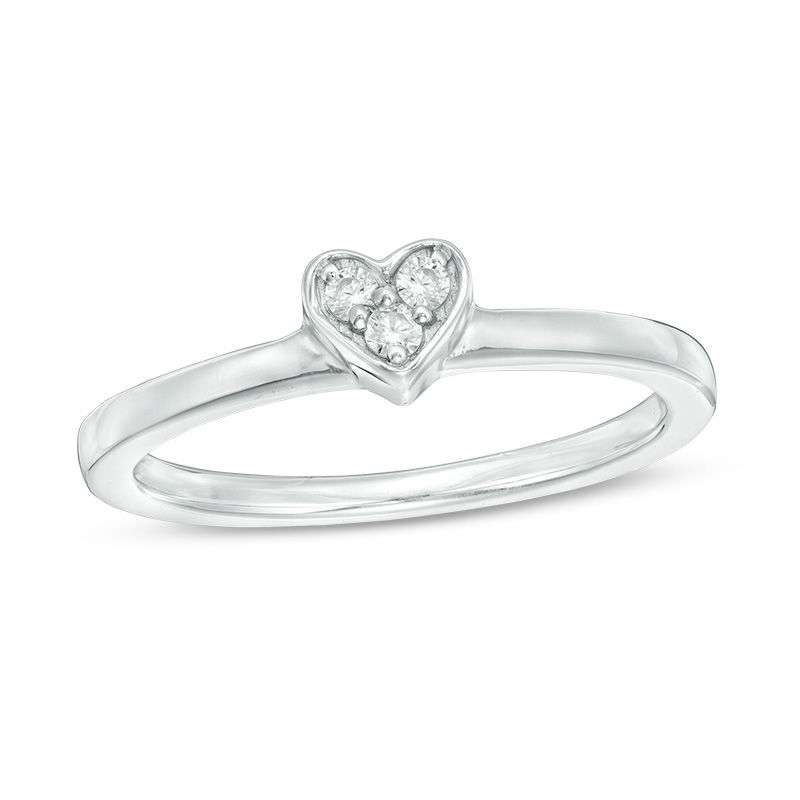 Convertibilities 1/6 CT. T.W. Diamond Heart "MOM" Three-in-One Ring in Sterling Silver and 10K Rose Gold