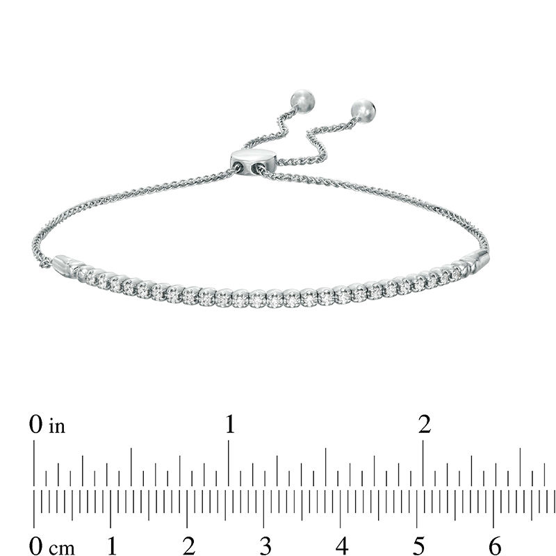 1/4 CT. T.W. Diamond Flex Bar Bolo Bracelet in 10K White Gold - 9.5 ...