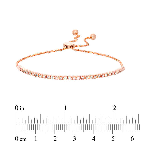 1/4 CT. T.w. Diamond Flex Bar Bolo Bracelet in 10K Rose Gold - 9.5"