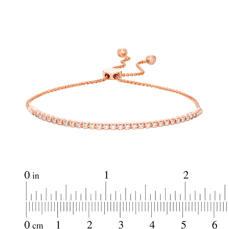 Main Image 3 of 1/4 CT. T.W. Diamond Flex Bar Bolo Bracelet in 10K Rose Gold - 9.5"