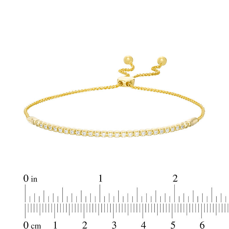 Main Image 3 of 1/4 CT. T.W. Diamond Flex Bar Bolo Bracelet in 10K Gold - 9.5"