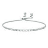 Thumbnail Image 0 of 1/2 CT. T.W. Diamond Beaded Flex Bolo Bracelet in 10K White Gold - 9.5"