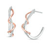 Thumbnail Image 1 of 1/10 CT. T.W. Diamond Spiral Drop Earrings in 10K Two-Tone Gold