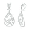 Thumbnail Image 1 of 1 CT. T.W. Diamond Layered Teardrop Earrings in 10K White Gold