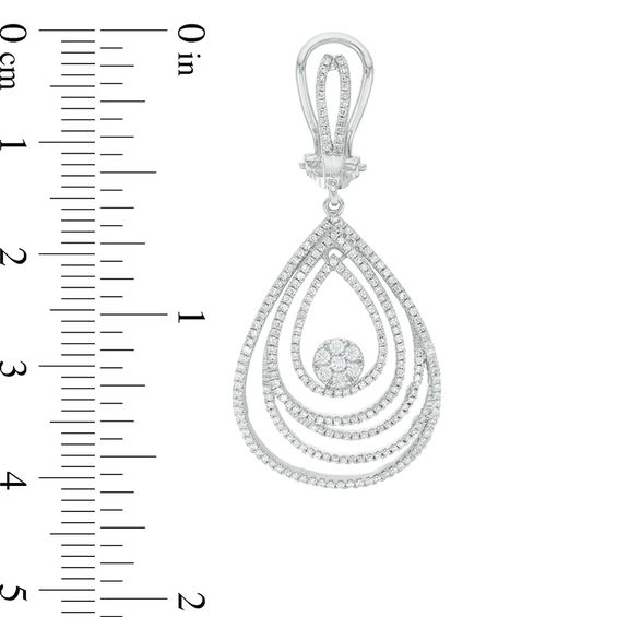 1 CT. T.w. Diamond Layered Teardrop Earrings in 10K White Gold