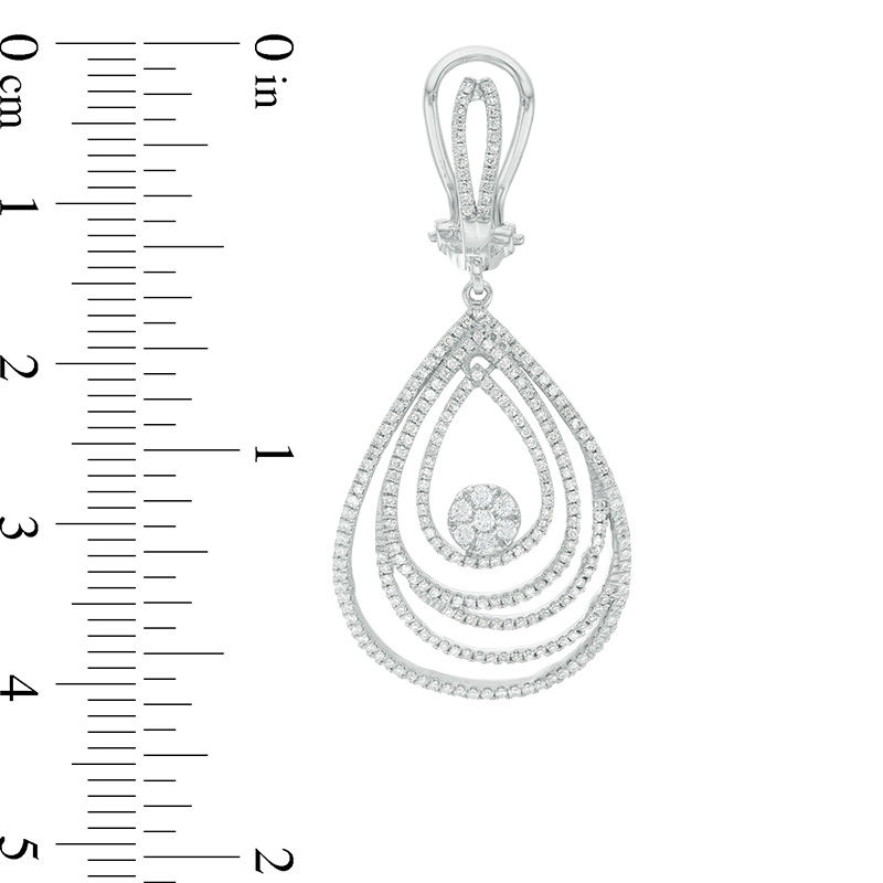 1 CT. T.W. Diamond Layered Teardrop Earrings in 10K White Gold